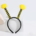 Cute black and yellow bumblebee headband with fuzzy pom-poms for costume party - No.1 Yellow Ball Bee Headband