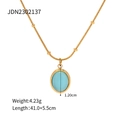 Dettaglio della collana con pendente occhio di gatto con peso di 4,23g e misure - Stile Occhio di Gatto Blu (JDN2302137)