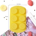 Yellow silicone 6-cavity lemon slice mold for DIY candle soap making 19x11.3cm - Yellow (Lemon)