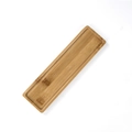 Rectangular natural bamboo tray for succulent pots with detailed wood grain on white background - Rectangular Shape 26.5*7.5cm
