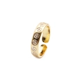 Modischer vergoldeter verstellbarer Ring mit weißen Emaille Smiley Gesichtern Mustern - Einstellbar Offen / Weiß
