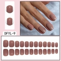 Short square dusty pink press-on nails set with 24 pieces in a glossy finish style - Dusty Rose (DFYL-09)