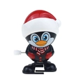 Pinguino giocattolo a molla natalizio con cappello rosso e sciarpa a righe - Pinguino Che Cammina Versione Q