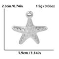 Dettaglio del ciondolo a stella marina: altezza 2,3 cm e larghezza 1,9 cm, argento - Argento