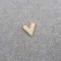 Handmade Miyuki bead heart charm in white and gold for DIY bohemian jewelry - 013-Large White Heart Gold Border