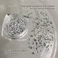 Mini breloques à ongles en zircon gris transparent, formes variées, 50 pièces par pot - Zircon Gris Mixte Transparent