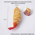Realistic fried tempura shrimp keychain 9.7cm charm with sauce drops and red tail detail - Salad Sauce Breaded Tempura Big Shrimp (No Ring)