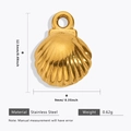 Gouden roestvrijstalen schelphanger met radiale textuur en een handig ophangoogje - Gouden Schelp Hanger Accessoire - 654