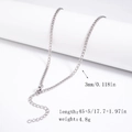 Sleek silver stainless steel snake chain necklace with 3mm width and adjustable length - 3.0mm 1:1 Curb Chain - Silver