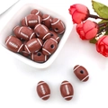 Brown American football shaped acrylic beads with white stitching for DIY jewelry making - 50Pcs Rugby 12x18mm