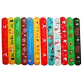 Christmas snap bracelet set with 12 colorful festive patterns like Santa and reindeer - Christmas Style (Pack of 12)