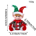 Muñeco elfo de Navidad con gorro de lentejuelas rojo y verde y falda a cuadros - Cuadros Rojo Verde