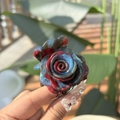 Floral rose hair claw clip in gradient blue and red colors for elegant styling - Approx 4.5cm / Blue Green Red - Marble