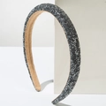 Diadema acolchada con lentejuelas grises para mujer con un cómodo forro interior de terciopelo - Gris