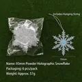 6-pack iridescent blue snowflake ornaments 93mm for Christmas tree decoration - Snowflake / 93mm / Iridescent Coating