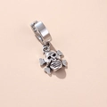 Gothic skull and crossbones dangle earring in vintage silver stainless steel finish - 3D Skull