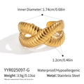 Gedetailleerde afmetingen en gewicht van de 18k vergulde roestvrijstalen croissantring - Gouden Stijl (YYR025097-G)