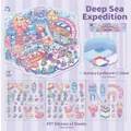 Deep sea themed 3D shop stickers set with PET material and ocean character designs - Meow Star Dream Full Set of 4