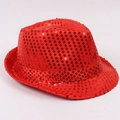 Classic red sequin top hat for magic performances and stage parties for adults - Red / 54CM (Kids Style)