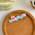 Light blue wave hairpin with pink cartoon rabbit and dear lettering for girls - 11# Blue Rabbit Clip