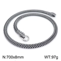 Collar de cadena hueso de dragón vintage con doble cabeza de serpiente de 70cm - Estilo de Collar de Cabeza de Serpiente de Acero (KN229057)-70cm / Color acero