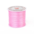 Roll of pink flat crystal elastic string for DIY jewelry and handmade bracelets - 0.6mm*50m / Pink