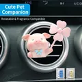 Pink cartoon pig car air vent clip freshener with rotating fan and 2 scent pads - Pig (Includes 2 Fragrance Pads)