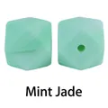 Perla ottagonale in silicone verde menta da 17mm per massaggiagengive e gioielli - 60# Giada Menta