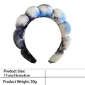 Blue and white tie-dye puffy cloud headband made of soft thickened flannel cloth fabric - 29-velvet Blue Gradient Headband