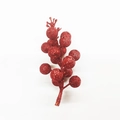 Artificial Christmas tree berry stem with red glitter finish for holiday decoration - 15-head Foam Berry / Red