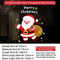 Static Christmas tree window decal with Santa and snowflakes for holiday glass decor - Small / Sduv-225