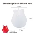 Stampo in silicone orso 3D per artigianato in resina fai-da-te misure 4.8x5x3.5cm circa - Orso