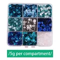 Boîte à 9 cases avec paillettes colorées pour DIY, 5g par compartiment pour habits - Boîte 23 5mm / 5g Par Compartiment