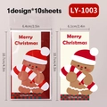 Autocollants de Noël bonhomme de pain d'épices pour scrapbooking, lot de dix - LY-1003 (Carte Bonhomme de Pain d'Épices)