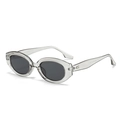 Modern cat-eye sunglasses in transparent grey frame with dark protective lenses - Translucent Grey Frame Grey Lens