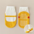 Non-slip baby floor socks with yellow accents and grippy silicone dots for infants - Polka Dot Yellow / 8 Months-2 Years XS (Foot Length 9-12cm)