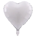 Detailed view of a white heart-shaped foil balloon with metallic luster for party decor - 18 Inch / White