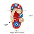 Roter Flip-Flop-Anhänger mit Bösem Blick Muster und Strass in Goldoptik - M916513-Red Roter Pantoffel-Anhänger
