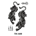 Waterproof temporary tattoo sticker featuring black tiger design and Thai script patterns - Th-449 / 210*148mm