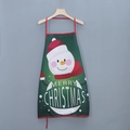 Grüne Weihnachtsschürze mit rotem Rand, Schneemann-Aufdruck und Merry Christmas Text - Grüner Großer Schneemann Muster (B款)