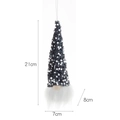 Grey sequined Christmas gnome plush with 21cm height, warm glow and hanging string - Gray Sequin Style
