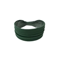 Detailed close-up of dark green layered pleats on elastic wide sports yoga headband - Solid Dark Green