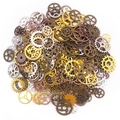 Mix of 50g vintage steampunk metal gears and mechanical pendants for DIY jewelry making - 30 g / Multicolor