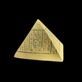 Golden Egyptian pyramid resin fridge magnet with Horus eye and hieroglyphs - Egypt Pyramids