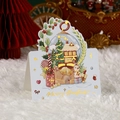 Foldable Christmas card with hand-drawn snow scene and golden Merry Christmas text - Christmas Hut
