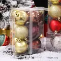 Christmas ball ornaments set of 12 in gold and red finishes, 17cm PVC gift box packaging - Golden Coffee