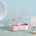 Pink deer antler jewelry organizer with multi-tier earring tree and storage drawer - Solid Color Set / Pink