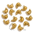 Cute golden whale-shaped stainless steel DIY jewelry pendant measuring 10x9mm - Whale / Gold