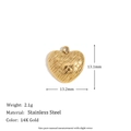 Woven Texture Heart Pendant - Gold