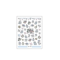 Retro Victorian mouse nail art stickers with vintage fantasy elements and tea cup motifs - Relief Mouse with Pocket Watch and Teacup Style (DP-144F)